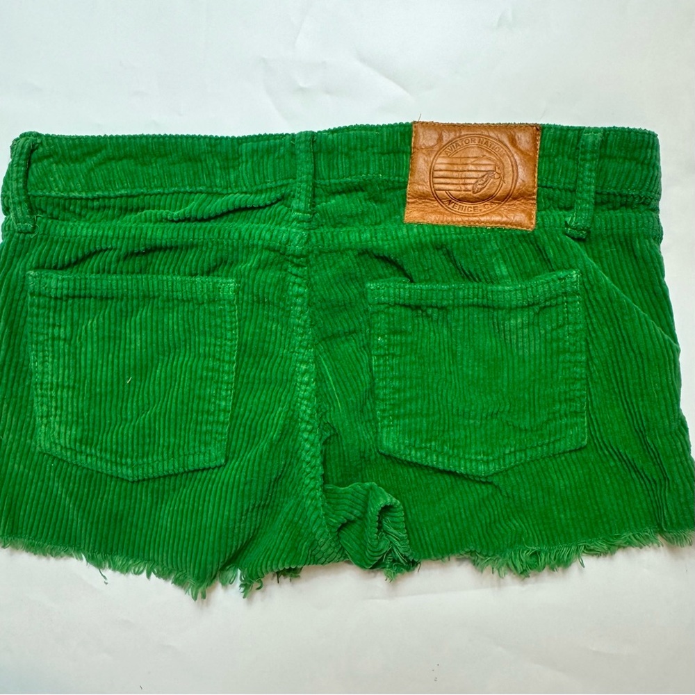 Aviator Nation Green Vintage Corduroy Shorts Size 24 - Picture 5 of 8